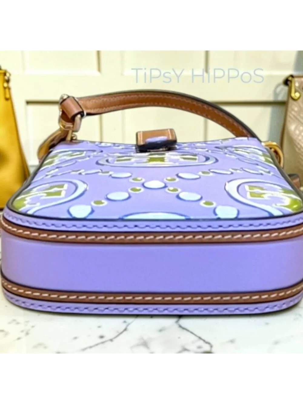 TORY BURCH PURPLE & GREEN EMBOSSED CROSSBODY ✺✺
